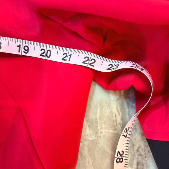 Mary Kay Red Black Colorblock Open Front Blazer Jacket XL - Picture 10 of 12